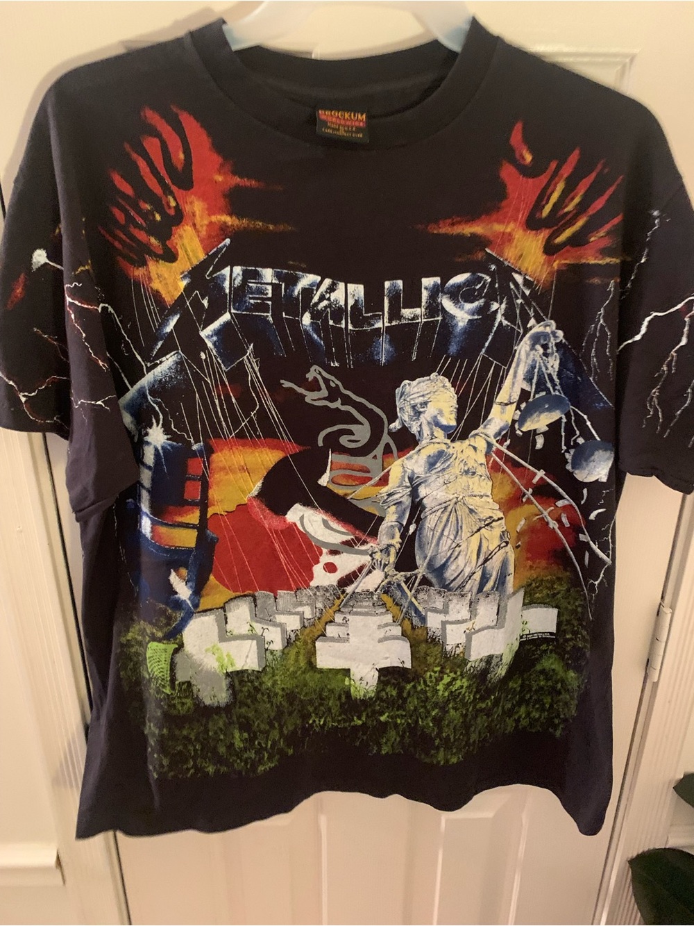 Vintage Metallica Master Of Puppets All Over Print Tshirt Brockum Size XL
